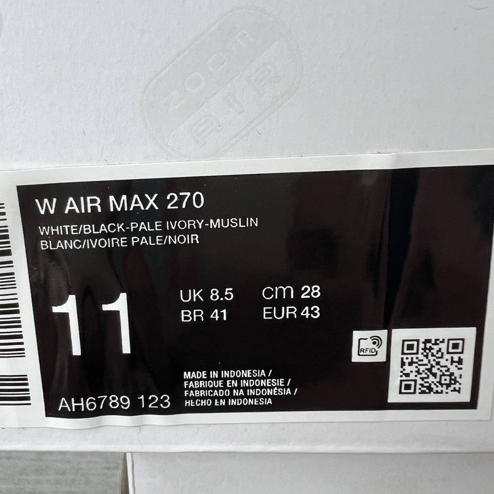 Nike Air Max 270 White Pail Ivory New AH6789 123 Women Sz 11 / Men Sz 9.5 - Picture 8 of 8